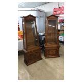 PAIR OF VINTAGE HOLLYWOOD REGENCY CURIO CABINETS