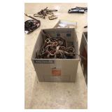 BOX LOT OF ASST TACK & LEATHER