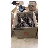 BOX LOT OF ASST TACK & LEATHER