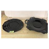 2 DEEP PURPLE  GLASS PLATTERS