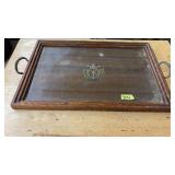 ORNATE INLAYED WOOD TEA TRAY
