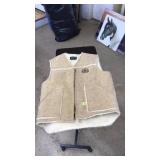 SWINGSTER SIZE LARGE LEATHER & WOOL VEST