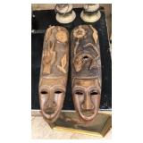 PAIR OF WOOD CARVED AFRICAN MASKS