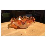 VNTG. MARIGOLD CARNIVAL GLASS BOWL