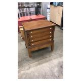 ANTQ. OAK SPOOL CABINET WITH PORCELAIN KNOBS