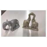2 KISII STONE CARVED ELEPHANTS