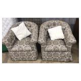 PAIR OF SWIVEL BARREL CHAIRS