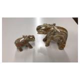 2 MARBLE ELEPHANTS