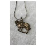 STERLING HORSE & RIDER NECKLACE