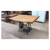 TREDDLE SEWING BASE WITH WOOD TOP