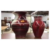 2 SIGNED HANDMADE CERMAIC VASES