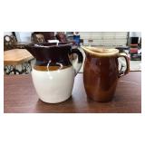 2 POTTERY JUG PITCHES