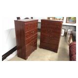 PAIR OF CHERRY FINISH DRESSERS
