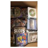 BOX OF DVDS AND CDS