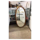 OAK FRAMED BEVELLED EDGE WALL MIRROR