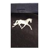 STERLING HORSE BROOCH