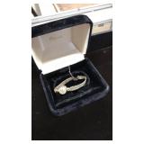 HUGUENIN 14K WHITE GOLD LADIES WRIST WATCH