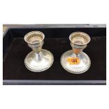 PAIR OF STERLING WEIGHTED CANDLESTICK HOLDERS