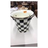 MCKENZIE CHILDS COURTLY CHECK ENAMEL WINE COOLER