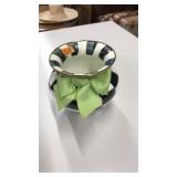 MCKENZIE CHILDS COURTLY CHECK ENAMEL VASE