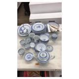 40 PC VNTG. CHINESE BLUE & WHITE PORCELAIN DISHES