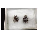 STERLING & SEMI PRECIOUS STONE PENDANT & 1 EARRING