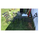 OUTDOOR METAL PATIO TABLE WITH 2 CHAIRS