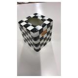 MCKENZIE CHILDS COURTLY CHECK ENAMEL TISSUE BOX