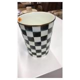 MCKENZIE CHILDS COURTLY CHECK ENAMEL WASTE BIN