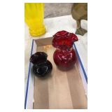 2 PC ART GLASS VASES