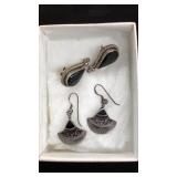 2 PAIRS OF STERLING & ONYX EARRINGS
