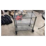 STAINLESS ROLLING CART 3 SHELVES