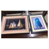 2 PC SAILBOAT WALL ART