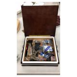 LACQUER HUMIDOR BOX AND CONTENTS