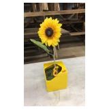 FAUX FLORALS IN CERMAIC VASE