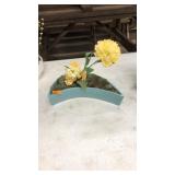 FAUX FLORALS IN CERMAIC VASE