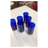 6 COBALT BLUE TUMBLERS