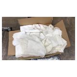 BOX OF SILK TABLE CLOTHS, SHEERS, ETC