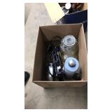 DVD PLAYER, RADIO, GLASS JAR, ETC