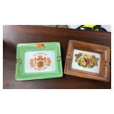 2 PORCELAIN ASH TRAYS