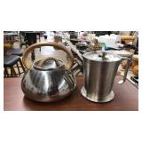 2 STAINLESS TEA POTS