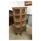 OAK BOW FRONT CHINA CABINET