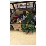 CHRISTMAS ORNAMENTS & FAUX TABLE XMAS TREE
