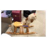 VINTAGE OAK ROCKING HORSE