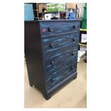 TURQUOISE PAINTED CHEST OF DRAWERS