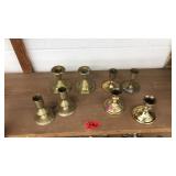 COLL OF ASST BRASS CANDLESTICKS