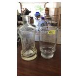 ETCHED DECANTER & ETCHED GLASS CARAFE