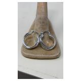 2 SILVER HOOP EARRINGS