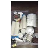 TOTE OF ASST. PAINT, ROLLERS, CHEMICALS