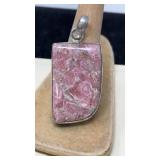 THULITE & STERLING PENDANT